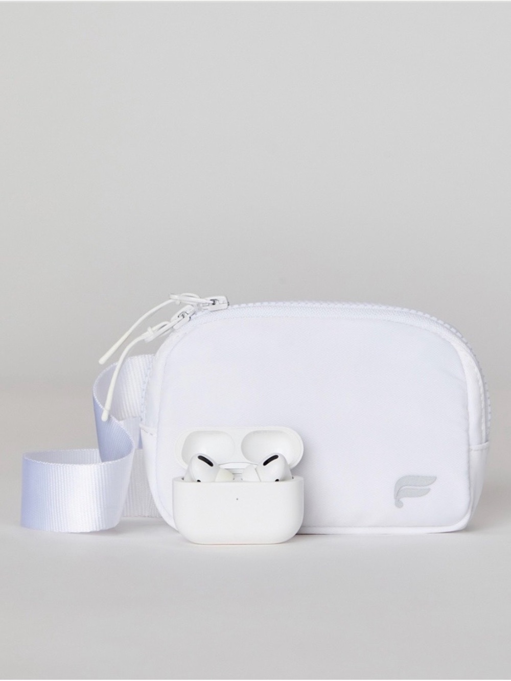 Fabletics mini belt bag in classic white
